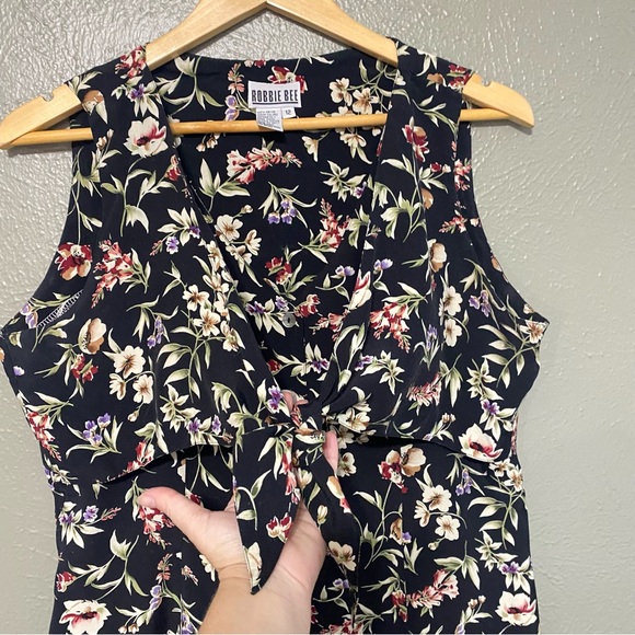 Robbie Bee Vintage 90s Black Floral Shift Dress - Picture 3 of 10